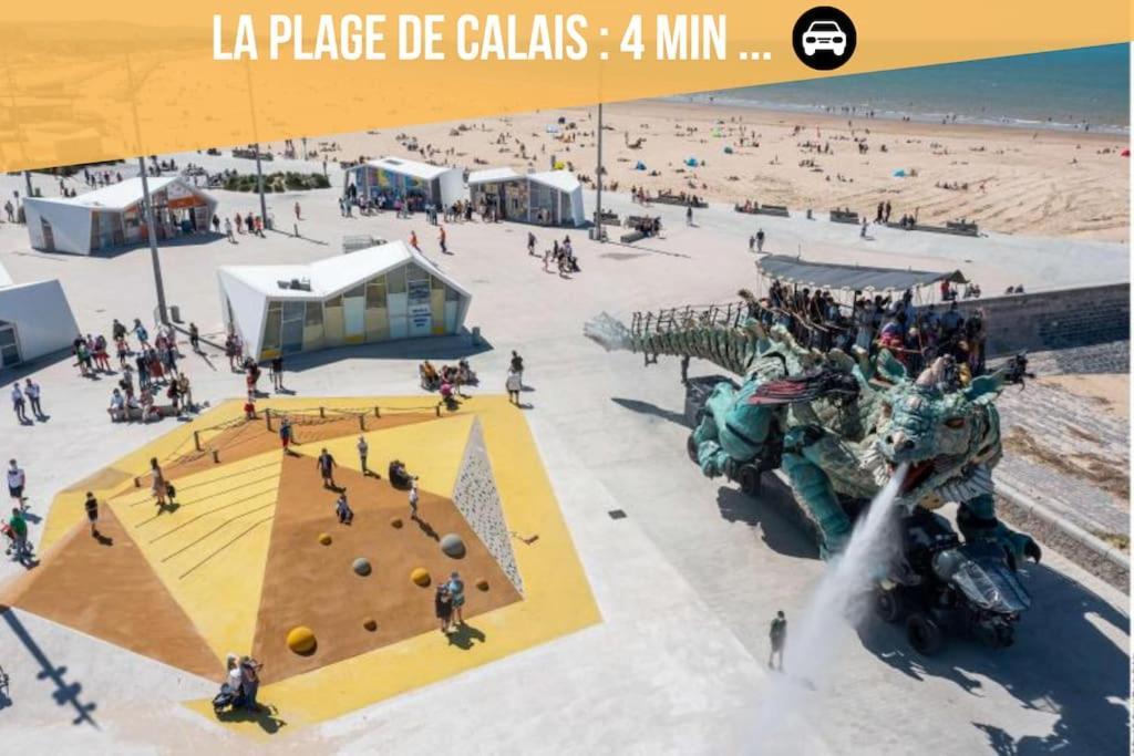 Le Clemenceau Appart-Calais Nord-Balcon-Plage Extérieur photo